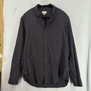 Club Monaco Slim Fit Plaid Button Down Shirt Mens Medium Red